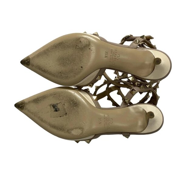 VALENTINOGARAVANI - Cream Gray Beige Women's Sandals 246-081625 - Picture 4 of 6